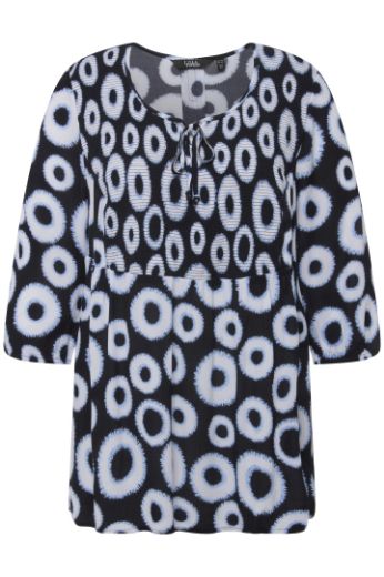 Moda za polnejše Bluza 3/4 rukavi motiv krugova plus velikost, xxl, Ulla Popken in Johann Popken (JP1880)