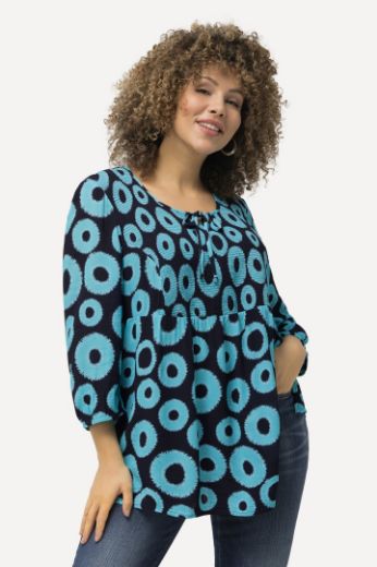 Moda za polnejše Bluza 3/4 rukavi motiv krugova plus velikost, xxl, Ulla Popken in Johann Popken (JP1880)