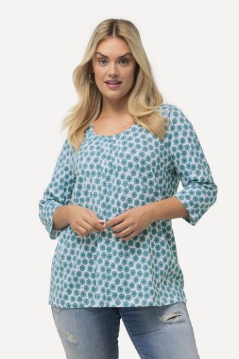 Moda za polnejše Majica 3/4 rukava cvjetnog printa plus velikost, xxl, Ulla Popken in Johann Popken (JP1880)