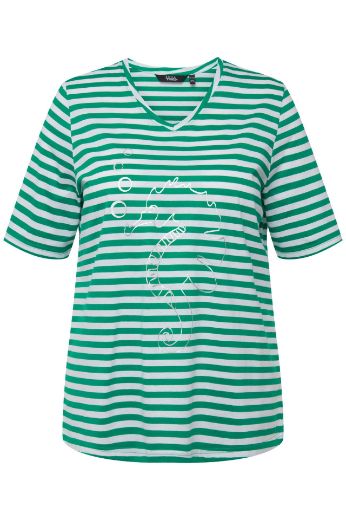 Moda za polnejše Majica kratkih rukava V ovratnika na pruge motiv delfina plus velikost, xxl, Ulla Popken in Johann Popken (JP1880)