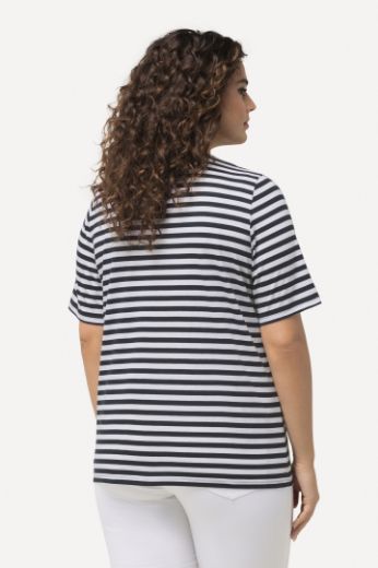 Moda za polnejše Majica kratkih rukava V ovratnika na pruge motiv delfina plus velikost, xxl, Ulla Popken in Johann Popken (JP1880)