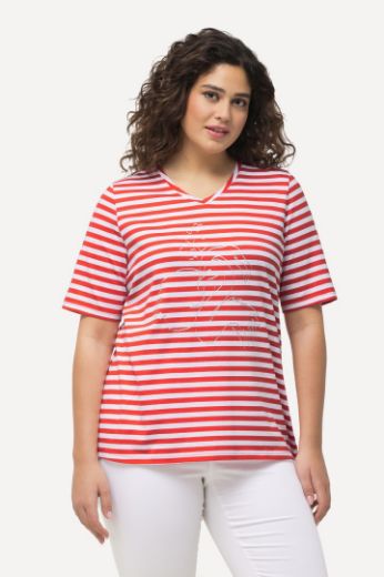 Moda za polnejše Majica kratkih rukava V ovratnika na pruge motiv delfina plus velikost, xxl, Ulla Popken in Johann Popken (JP1880)