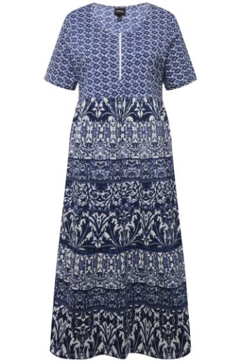 Moda za polnejše Haljina midi kratkih rukava s printom plus velikost, xxl, Ulla Popken in Johann Popken (JP1880)