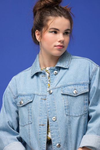 Moda za polnejše Jakna traper s ukrasnim dodacima plus velikost, xxl, Ulla Popken in Johann Popken (JP1880)