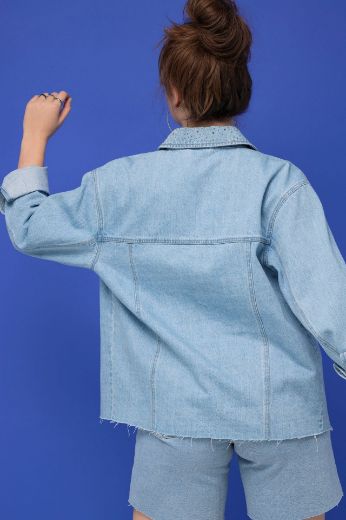 Moda za polnejše Jakna traper s ukrasnim dodacima plus velikost, xxl, Ulla Popken in Johann Popken (JP1880)