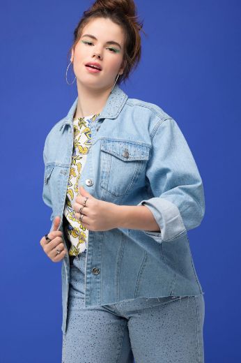 Moda za polnejše Jakna traper s ukrasnim dodacima plus velikost, xxl, Ulla Popken in Johann Popken (JP1880)