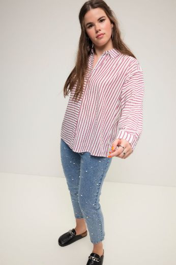 Moda za polnejše Bluza dugih rukava na pruge plus velikost, xxl, Ulla Popken in Johann Popken (JP1880)