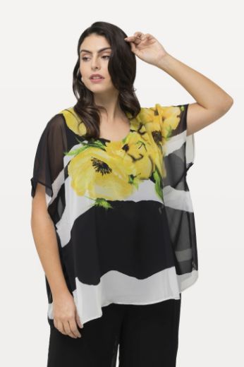 Moda za polnejše Bluza elegantna s printom cvijeća i pruga plus velikost, xxl, Ulla Popken in Johann Popken (JP1880)