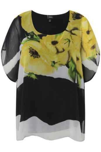 Moda za polnejše Bluza elegantna s printom cvijeća i pruga plus velikost, xxl, Ulla Popken in Johann Popken (JP1880)