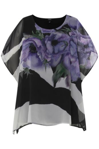 Moda za polnejše Bluza elegantna s printom cvijeća i pruga plus velikost, xxl, Ulla Popken in Johann Popken (JP1880)
