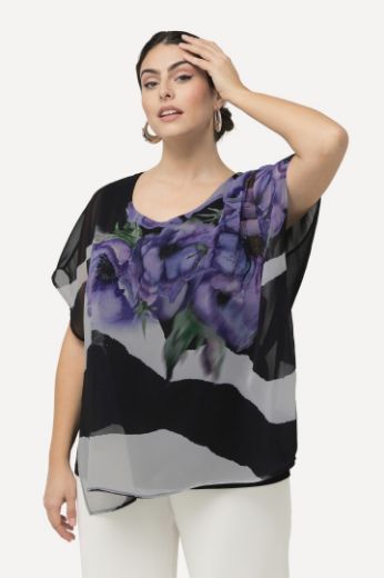 Moda za polnejše Bluza elegantna s printom cvijeća i pruga plus velikost, xxl, Ulla Popken in Johann Popken (JP1880)