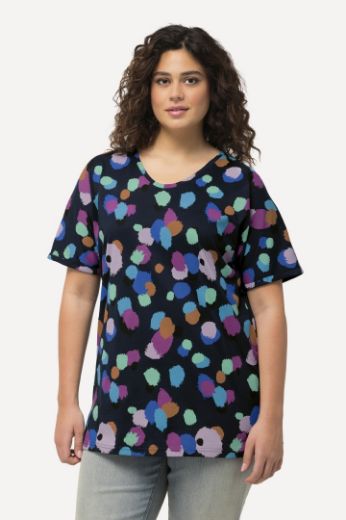Moda za polnejše Majica kratkih rukava s printom nepravilnih krugova plus velikost, xxl, Ulla Popken in Johann Popken (JP1880)