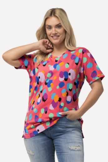 Moda za polnejše Majica kratkih rukava s printom nepravilnih krugova plus velikost, xxl, Ulla Popken in Johann Popken (JP1880)