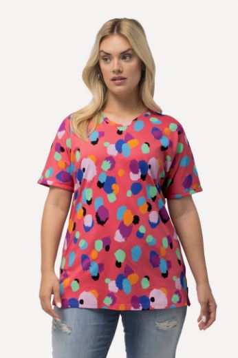 Moda za polnejše Majica kratkih rukava s printom nepravilnih krugova plus velikost, xxl, Ulla Popken in Johann Popken (JP1880)