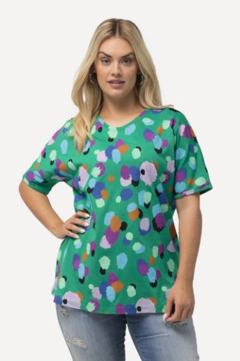 Moda za polnejše Majica kratkih rukava s printom nepravilnih krugova plus velikost, xxl, Ulla Popken in Johann Popken (JP1880)