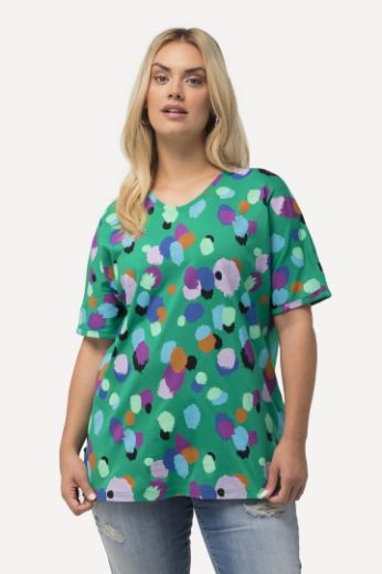 Moda za polnejše Majica kratkih rukava s printom nepravilnih krugova plus velikost, xxl, Ulla Popken in Johann Popken (JP1880)