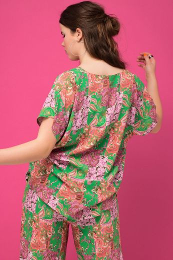 Moda za polnejše Bluza V izreza s printom plus velikost, xxl, Ulla Popken in Johann Popken (JP1880)
