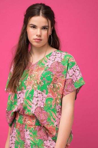 Moda za polnejše Bluza V izreza s printom plus velikost, xxl, Ulla Popken in Johann Popken (JP1880)