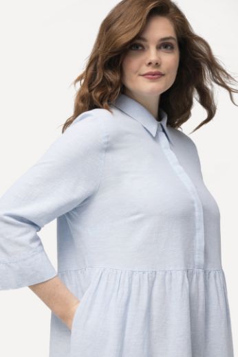 Moda za polnejše Haljina lanena 3/4 rukavi plus velikost, xxl, Ulla Popken in Johann Popken (JP1880)
