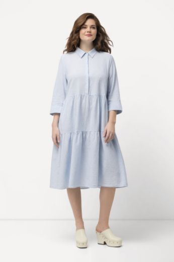 Moda za polnejše Haljina lanena 3/4 rukavi plus velikost, xxl, Ulla Popken in Johann Popken (JP1880)