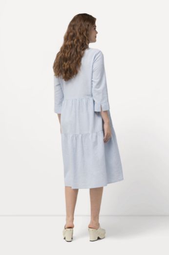 Moda za polnejše Haljina lanena 3/4 rukavi plus velikost, xxl, Ulla Popken in Johann Popken (JP1880)