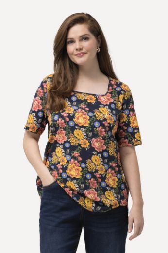 Moda za polnejše Majica kratkih rukava cvjetnog printa plus velikost, xxl, Ulla Popken in Johann Popken (JP1880)