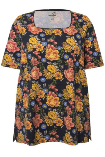 Moda za polnejše Majica kratkih rukava cvjetnog printa plus velikost, xxl, Ulla Popken in Johann Popken (JP1880)