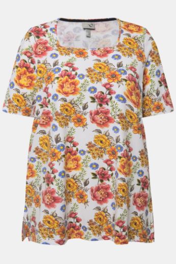 Moda za polnejše Majica kratkih rukava cvjetnog printa plus velikost, xxl, Ulla Popken in Johann Popken (JP1880)