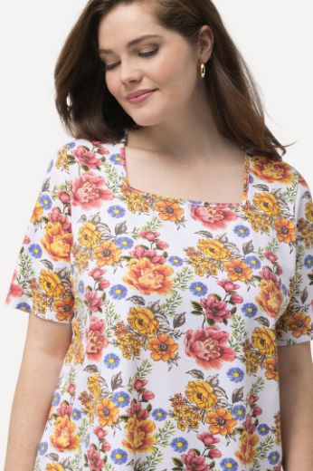 Moda za polnejše Majica kratkih rukava cvjetnog printa plus velikost, xxl, Ulla Popken in Johann Popken (JP1880)