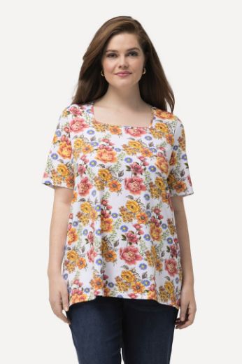 Moda za polnejše Majica kratkih rukava cvjetnog printa plus velikost, xxl, Ulla Popken in Johann Popken (JP1880)
