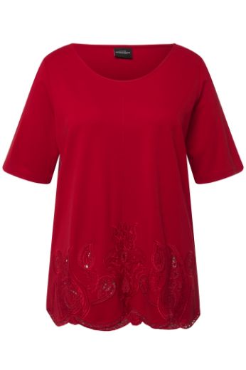 Moda za polnejše Majica kratkih rukava s ukrasnim vezom plus velikost, xxl, Ulla Popken in Johann Popken (JP1880)