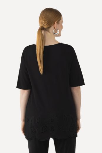 Moda za polnejše Majica kratkih rukava s ukrasnim vezom plus velikost, xxl, Ulla Popken in Johann Popken (JP1880)