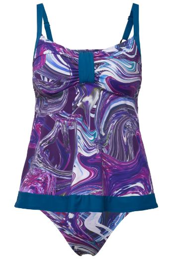 Moda za polnejše Kupaći kostim Tankini s motivom mramora plus velikost, xxl, Ulla Popken in Johann Popken (JP1880)