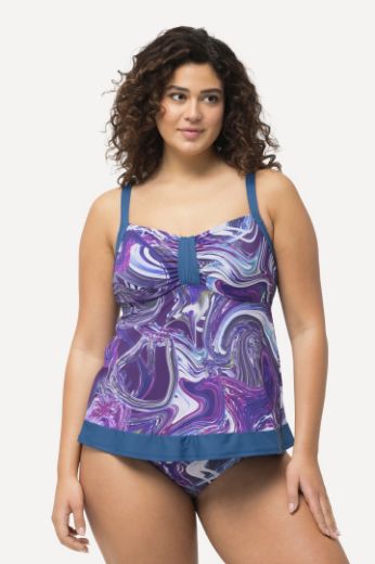 Moda za polnejše Kupaći kostim Tankini s motivom mramora plus velikost, xxl, Ulla Popken in Johann Popken (JP1880)