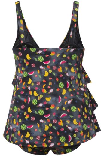 Moda za polnejše Kupaći kostim Tankini s volanima i printom voća plus velikost, xxl, Ulla Popken in Johann Popken (JP1880)