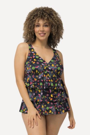 Moda za polnejše Kupaći kostim Tankini s volanima i printom voća plus velikost, xxl, Ulla Popken in Johann Popken (JP1880)