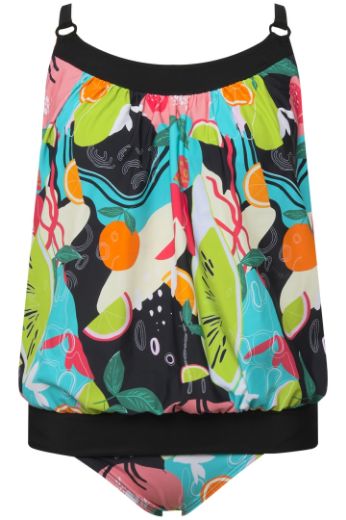 Moda za polnejše Kupaći kostim Tankini s voćnim printom plus velikost, xxl, Ulla Popken in Johann Popken (JP1880)