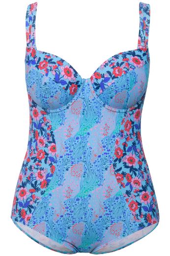 Moda za polnejše Kupaći kostim jednodijelni cvjetnog printa plus velikost, xxl, Ulla Popken in Johann Popken (JP1880)