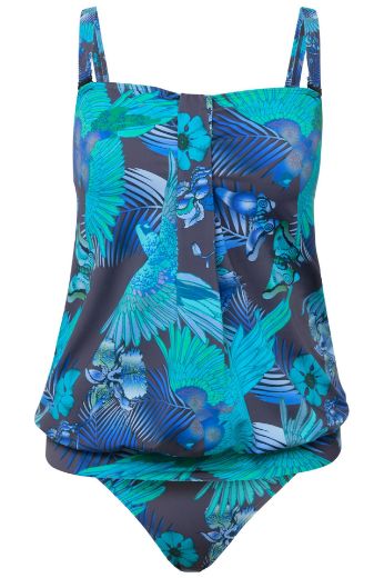 Moda za polnejše Kupaći kostim Tankini s printom ptica plus velikost, xxl, Ulla Popken in Johann Popken (JP1880)