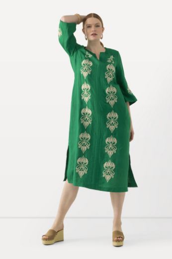 Moda za polnejše Haljina 3/4 rukavi s ukrasnim vezom plus velikost, xxl, Ulla Popken in Johann Popken (JP1880)