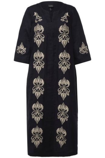 Moda za polnejše Haljina 3/4 rukavi s ukrasnim vezom plus velikost, xxl, Ulla Popken in Johann Popken (JP1880)