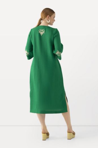 Moda za polnejše Haljina 3/4 rukavi s ukrasnim vezom plus velikost, xxl, Ulla Popken in Johann Popken (JP1880)