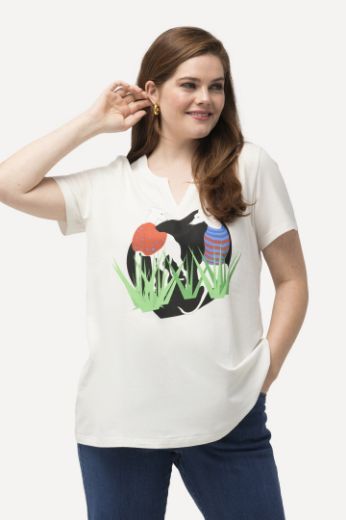 Moda za polnejše Majica kratkih rukava A kroja motiv psa plus velikost, xxl, Ulla Popken in Johann Popken (JP1880)