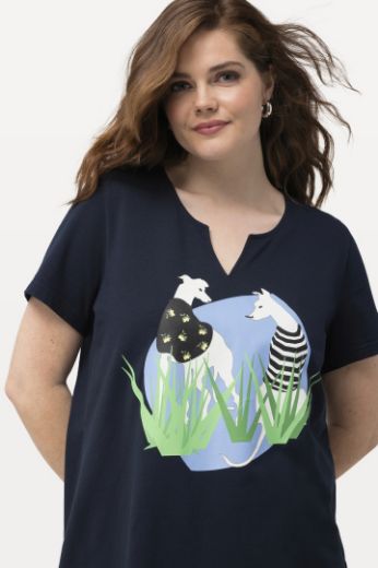 Moda za polnejše Majica kratkih rukava A kroja motiv psa plus velikost, xxl, Ulla Popken in Johann Popken (JP1880)