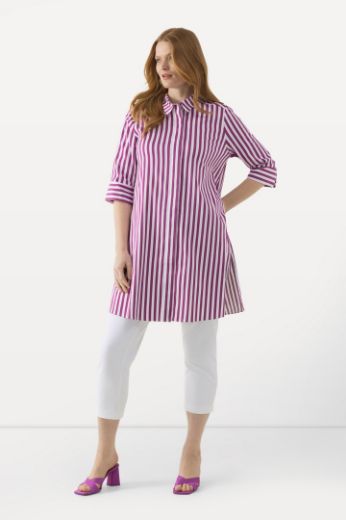 Moda za polnejše Košulja 3/4 rukavi dužeg kroja s prugama plus velikost, xxl, Ulla Popken in Johann Popken (JP1880)