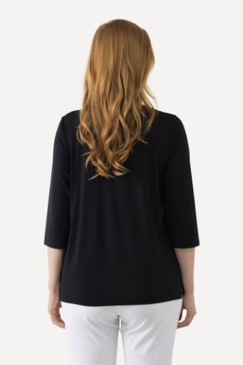 Moda za polnejše Majica 3/4 rukavi s ukrasnim vezom plus velikost, xxl, Ulla Popken in Johann Popken (JP1880)