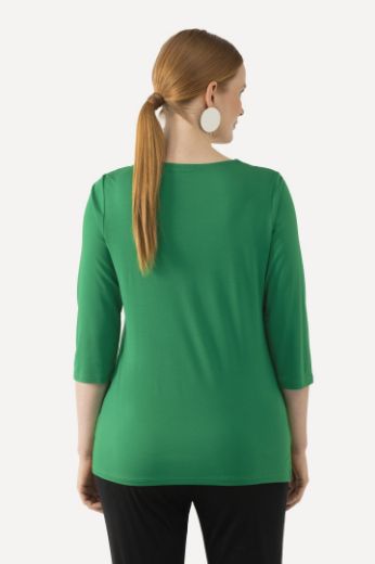 Moda za polnejše Majica 3/4 rukavi s ukrasnim vezom plus velikost, xxl, Ulla Popken in Johann Popken (JP1880)