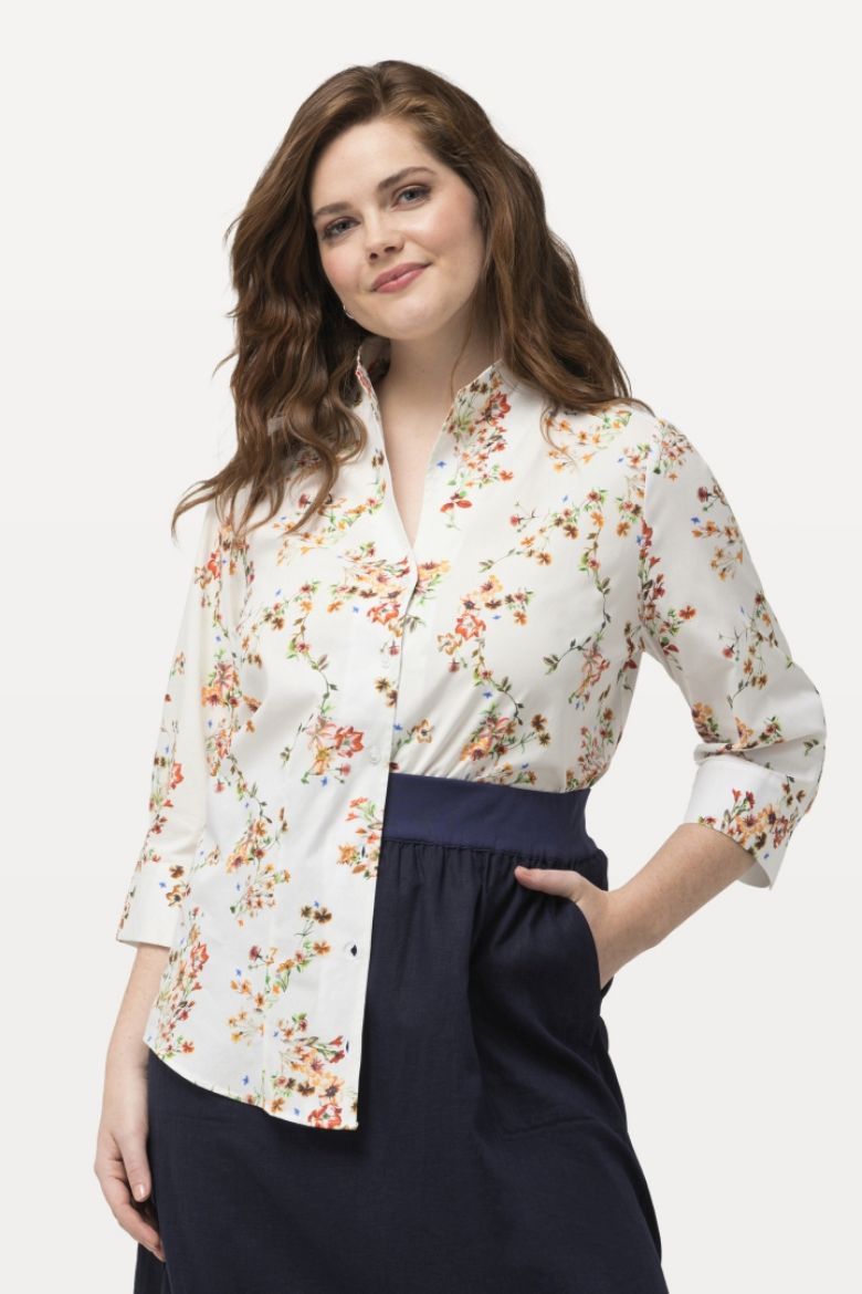 Moda za polnejše Bluza povišenog ovratnika cvjetnog printa plus velikost, xxl, Ulla Popken in Johann Popken (JP1880)