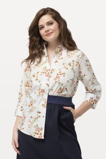 Moda za polnejše Bluza povišenog ovratnika cvjetnog printa plus velikost, xxl, Ulla Popken in Johann Popken (JP1880)