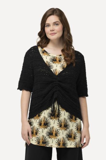 Moda za polnejše Bolero pleteni kratkih rukava plus velikost, xxl, Ulla Popken in Johann Popken (JP1880)